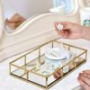 Tray Gold Mirror Decorative for Storage Jewelry and Makeup accessories