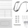 2 Tier Dish Rack with Drain Board for Kitchen Counter and Plated Chrome Dish Dryer Silver 42 x 25,5 x 38 cm