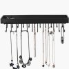 Wall Mount Hanging Jewellery Organiser Holder with 23 Hooks (Black)