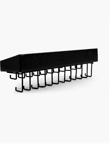 Wall Mount Hanging Jewellery Organiser Holder with 23 Hooks (Black)