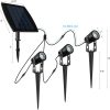 3 x LED Spotlights Powered Solar Garden Lights Outdoor Waterproof (Warm White)