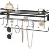 Wall Mounted Classic Black Iron Designer for Cosmetics and Jewelry Storage Shelf