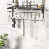 Wall Mounted Classic Black Iron Designer for Cosmetics and Jewelry Storage Shelf