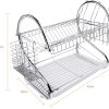 Metal Dish Drying Rack Kitchen-2-Tier with Drain Board