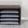 4 Compartment Rustic Wood Desk Organizer Paper File Holder for Home and Office, Document Storage, File sorter, Mail and Letter Tray