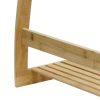 Bamboo Towel Bar Metal Holder Rack 3-Tier Freestanding and Bottom shelf for Bathroom