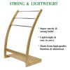 Bamboo Towel Bar Metal Holder Rack 3-Tier Freestanding and Bottom shelf for Bathroom