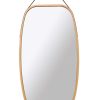 Hanging Full Length Wall Mirror – Solid Bamboo Frame and Adjustable Leather Strap for Bathroom and Bedroom