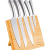 Natural Bamboo Magnetic Knife Block Holder with Strong Magnets for Home Kitchen Storage & Organisation