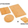 3 Pieces Bamboo Cutting Board with Juice Groove and Mobile Holder included for Home Kitchen