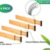 Bamboo Adjustable Kitchen Drawer Dividers (Large, 44-55 cm) – 4