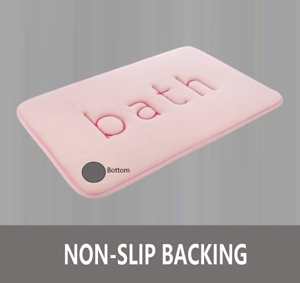 Extra Thick Memory Foam & Super Comfort Bath Rug Mat for Bathroom (60 x 40 cm) – Pink