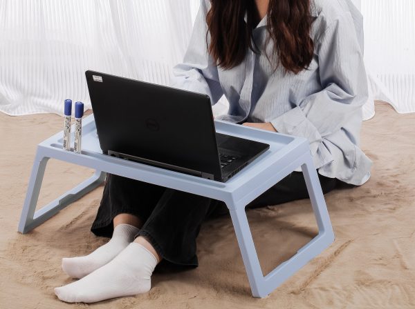 Multifunction Laptop Bed Desk with foldable legs for Home Office – Blue