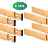 8 Pack Bamboo Adjustable Kitchen Drawer Dividers (Large, 44-55 cm)