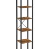 6-Tier Rustic Bookshelf, Brown & Black