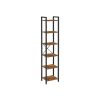 6-Tier Rustic Bookshelf, Brown & Black