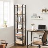 6-Tier Rustic Bookshelf, Brown & Black