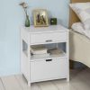 Catalina White Bedside Table with 2 Drawers