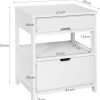 Catalina White Bedside Table with 2 Drawers