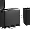 3x18L Kitchen Recycling Bins, Black