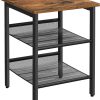 End Table Industrial Side Table Mesh Shelves