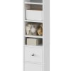 White Tall Bathroom Cabinet High Storage