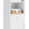 Tall Bathroom Storage Cabinet 3 Shelves, White