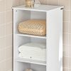 Tall Bathroom Storage Cabinet 3 Shelves, White