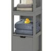 Tall Cabinet Shelf Drawer, Grey