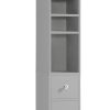 Tall Bathroom Storage Cupboard Shelves, Grey