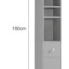 Tall Bathroom Storage Cupboard Shelves, Grey