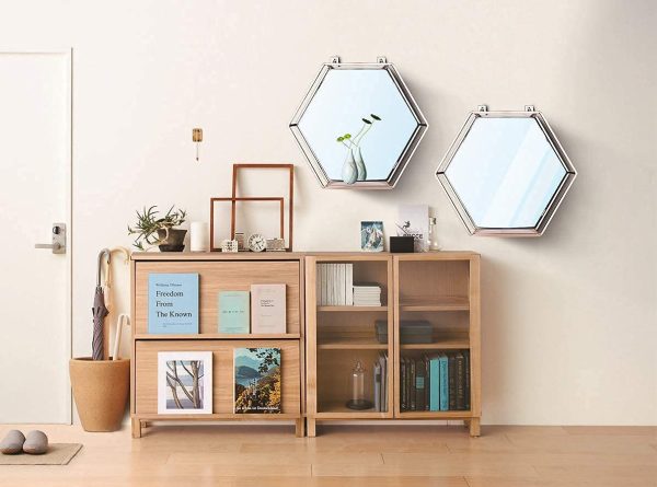 Hexagon Hanging Mirror for Home Decoration (Rose Gold Color)