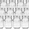 12 Pieces Canning Jars – 480ml Mason Jar Empty Glass Spice Bottles with Airtight Lids and Labels