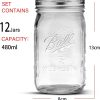 12 Pieces Canning Jars – 480ml Mason Jar Empty Glass Spice Bottles with Airtight Lids and Labels