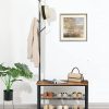 Multifunctional Entryway Coat Rack Shoe Bench for Living Room and Bedroom