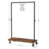 Industrial Pipe Rolling Garment Rack Shoe Shelf