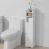 Toilet Paper Holder with Storage, Freestanding Cabinet, Toilet Brush Holder and Toilet Paper Dispenser 20x100x18 cm