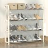 4 tier Shoe Rack Storage Organiser (White)