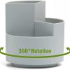 360 degree rotating multi-functional pen holder with 3 separate layer for office desk organiser (Grey)