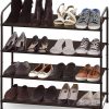 4 Tier Metal Shoe Rack Storage Organiser for Entryway and Bedroom