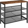 4-Tier Shoe Rack, Industrial Shoe Organizer Storage Bench