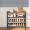 4-Tier Shoe Rack, Industrial Shoe Organizer Storage Bench