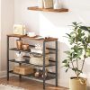 4-Tier Shoe Rack, Industrial Shoe Organizer Storage Bench