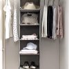 2 Pack 5 Foldable Shelf Hanging Closet Organizer Space Saver with Side Accessories Pockets for Clothes Storage