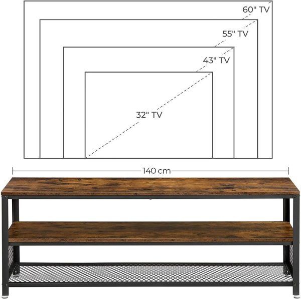 Industrial TV Cabinet Sturdy Wooden Entertainment Unit