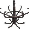 Brown Coat Rack with Stand Wooden Hat and 12 Hooks Hanger Walnut tree