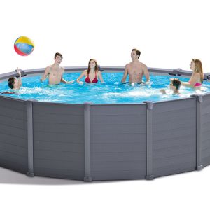 INTEX 4.78M X 1.24M GRAPHITE GRAY PANEL POOL SET