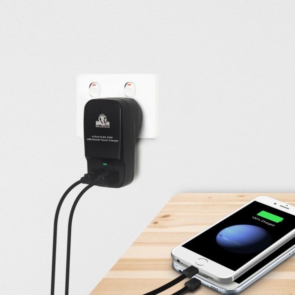 mbeat Gorilla Power 34W 4-Port USB Travel Charger (US/UK/EU/AUS)