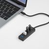 mbeat USB-C to 4-Port 3.0 Hub – Black