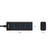 mbeat USB-C to 4-Port 3.0 Hub – Black